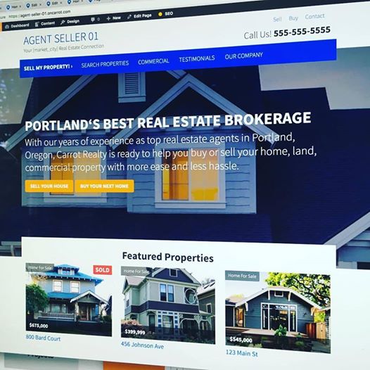 real estate website content layout